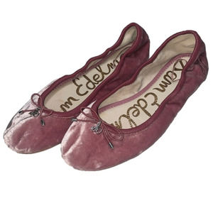 Sam Edelman 8 Felicia velour velvet ballet flats lined in leather